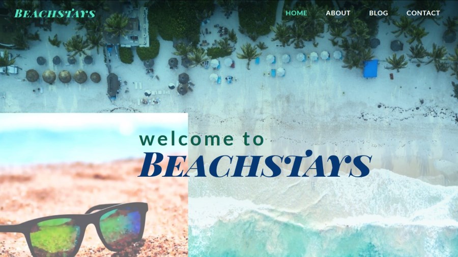 A screenshot of Mark's project, Beachstays